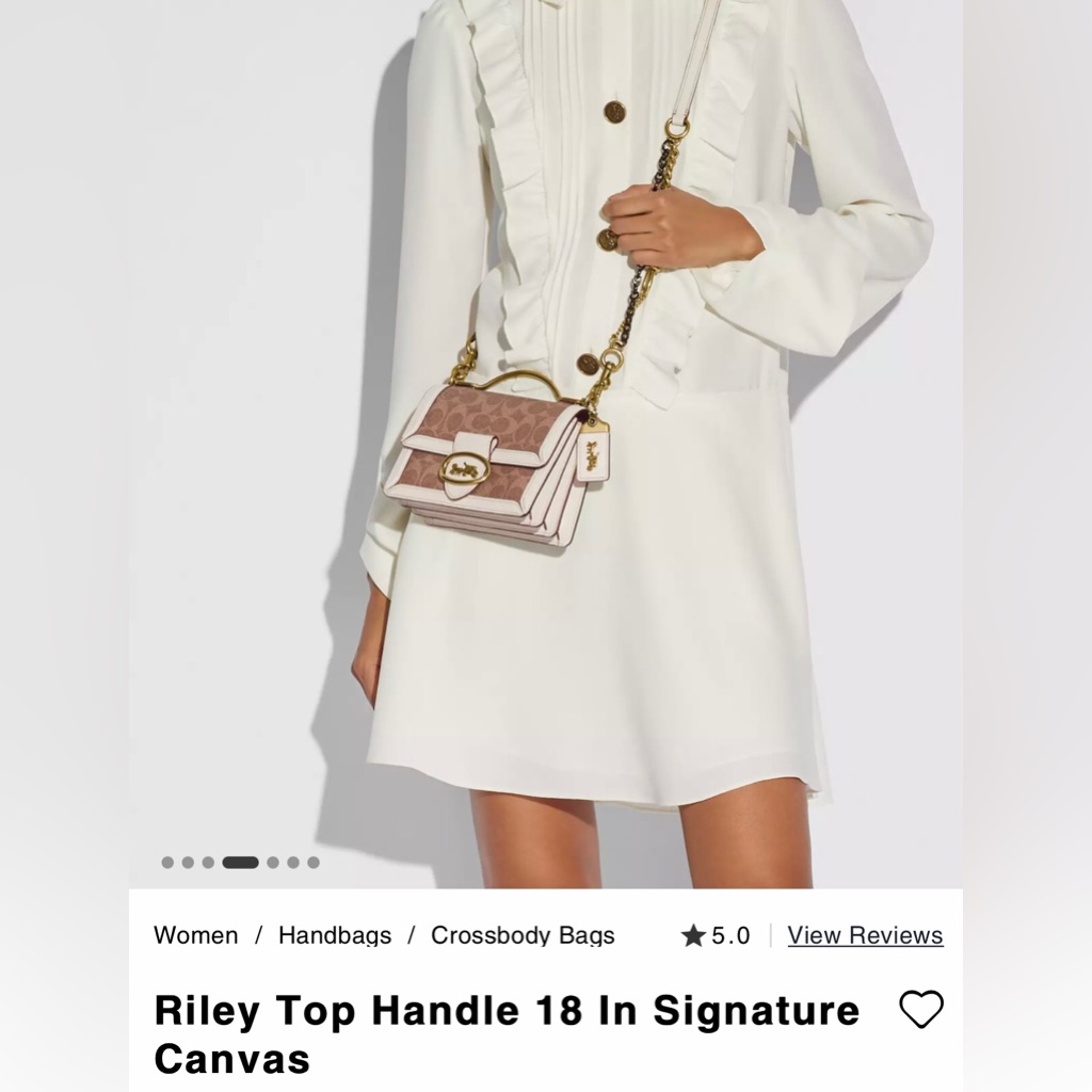 Coach Riley Top Handle 18 In Signature Canvas